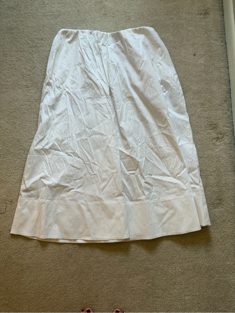 NWT Mango White A-Line Cotton Skirt with Wide Hem